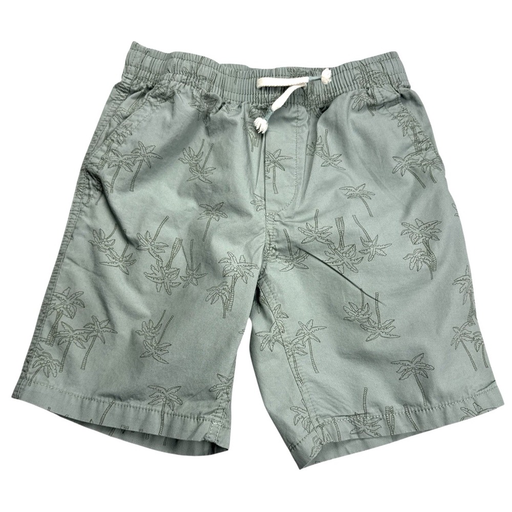 Gap Youth Kids Poplin Pull-On Elastic Waist Shorts – Palm‎ Tree Print – Size XL